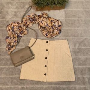 Banana Republic Cream Tweed Skirt